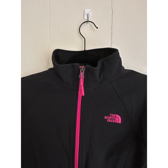 The North Face Apex Bionic Softshell Jacket Womens Medium Black Pink Full Zip - Picture 2 of 3